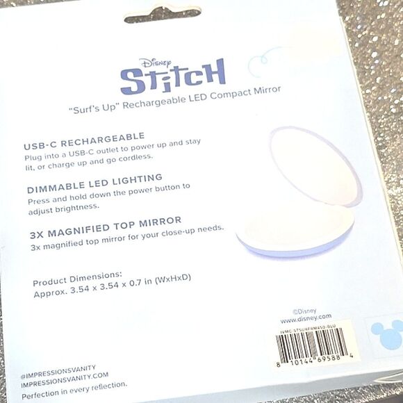 Impressions X Stitch Surf's Up Rechargable LED Compact Mirror - Picture 4 of 5